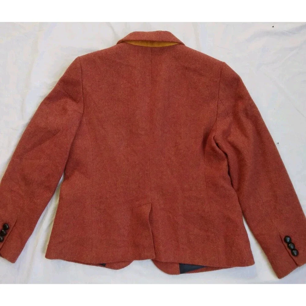 Talbots Blazer Jacket Rust Wool Blend Boho Preppy Women's Size 12P - Picture 13 of 13